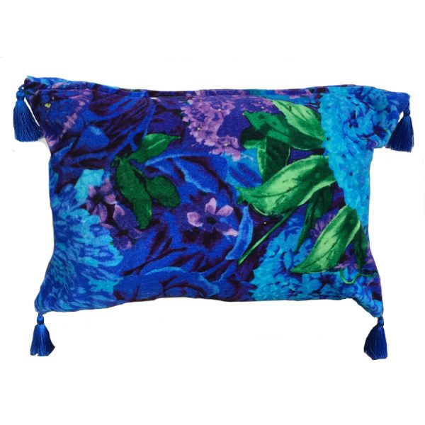 Purple Floral Velvet Cushion