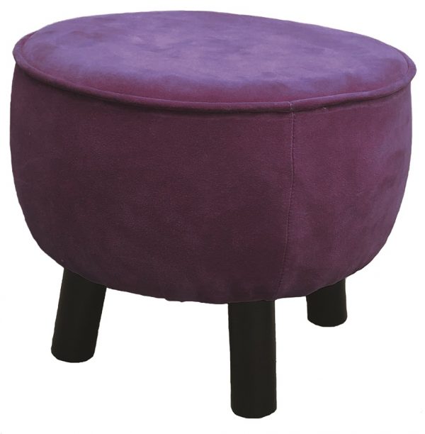 purple velvet footstool