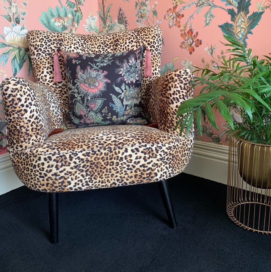 leopard velvet chair