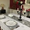 silver embroidered christmas tablecloth