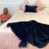 navy velvet throw