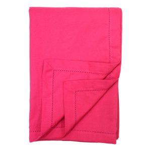 Plain Pink Cotton Tablecloth