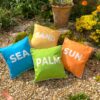 orange showerproof garden cushion