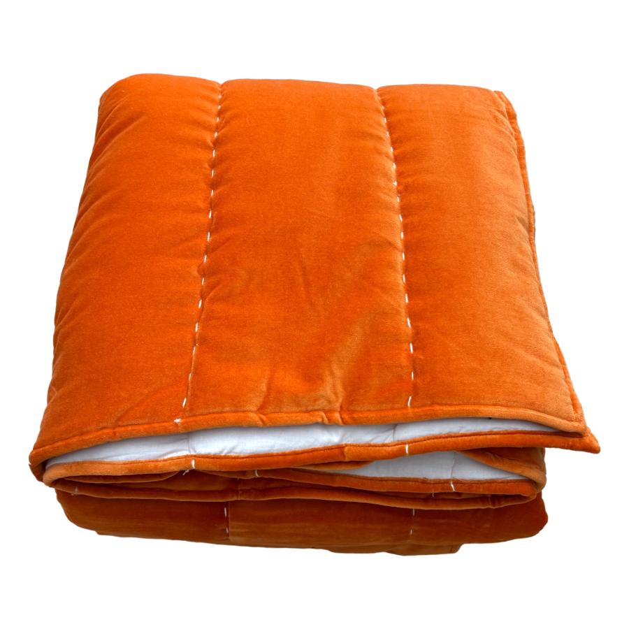 orange velvet bedspread