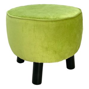 lime green velvet footstool