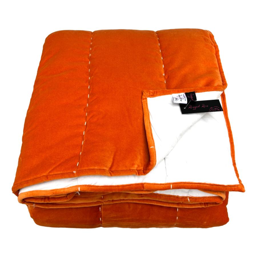 orange velvet bedspread