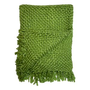 Lime chunky kint throw