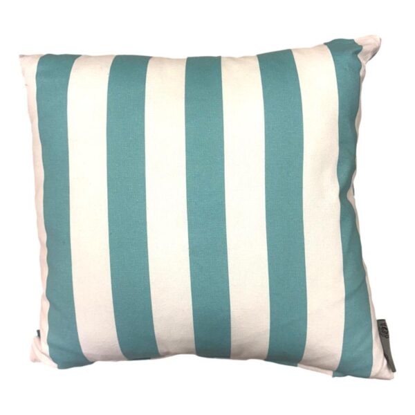 duck egg stripe garden cushion