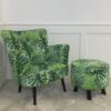 green chair and green footstool