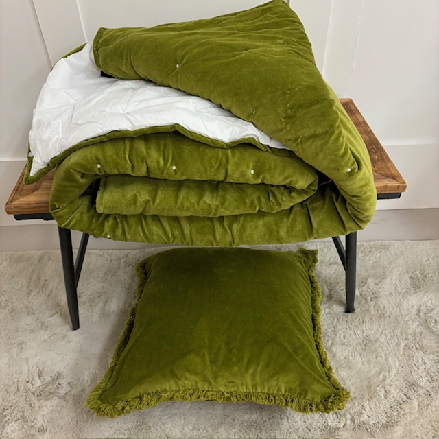 olive velvet blanket