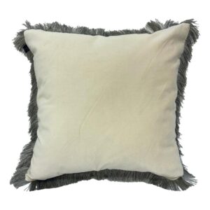 cream velvet fringe cushion