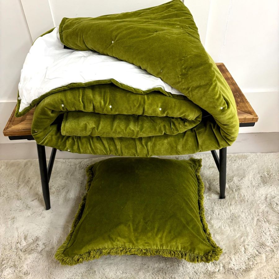 olive velvet blanket