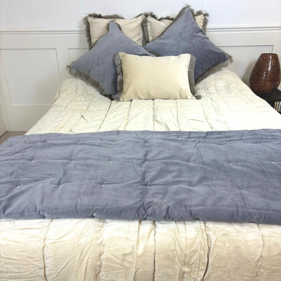 cream velvet bedspread