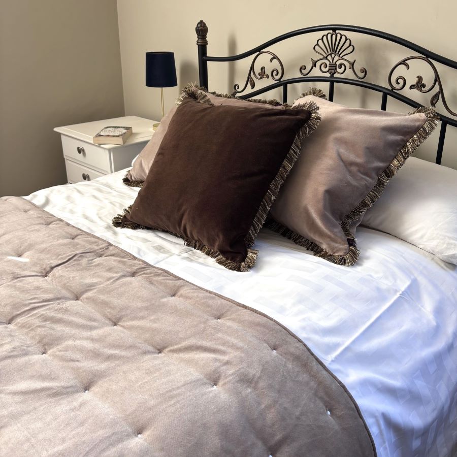 taupe velvet blanket