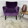purple velvet accent chair