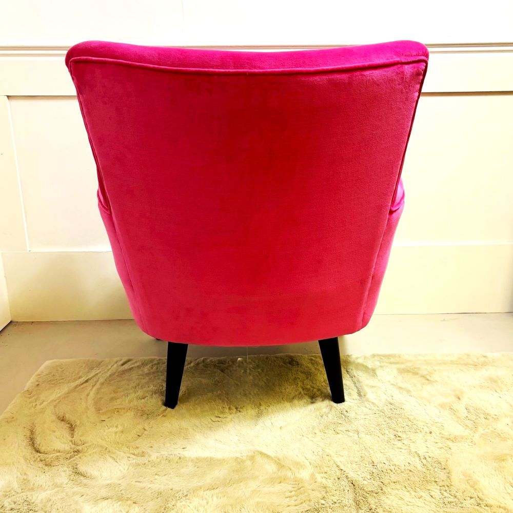 pink velvet accent chair