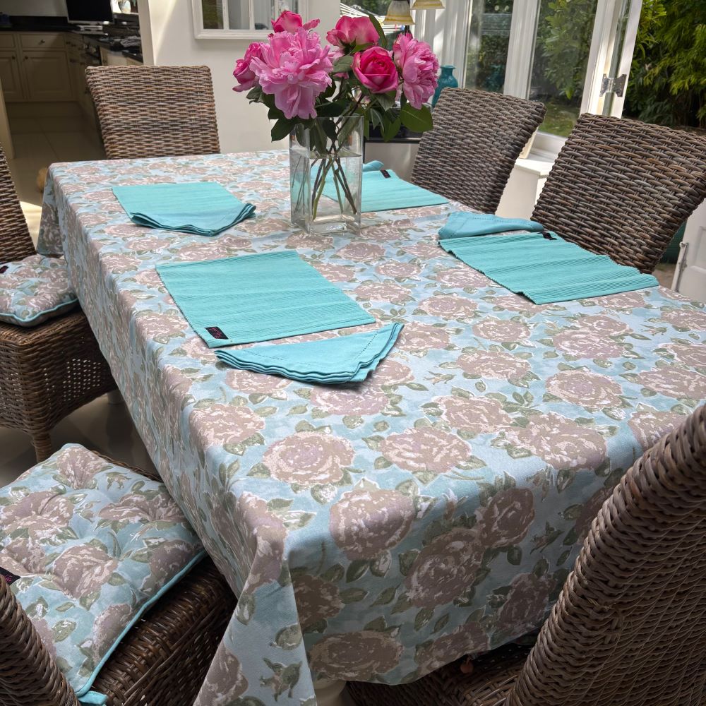 duck egg rose tablecloth
