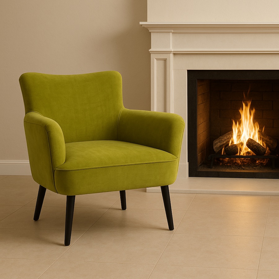 olive green accent chair