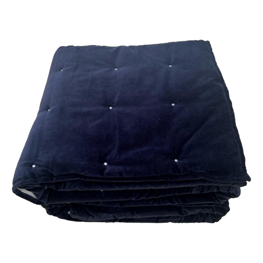 navy velvet blanket