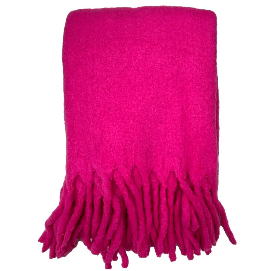 pink wool throw