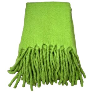 lime green wool throw
