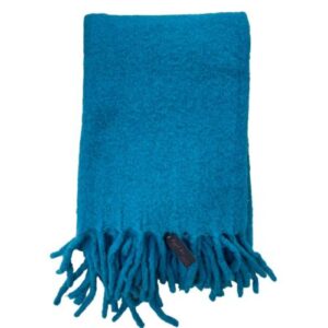 teal blue wool throw