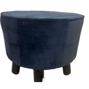Navy velvet footstool