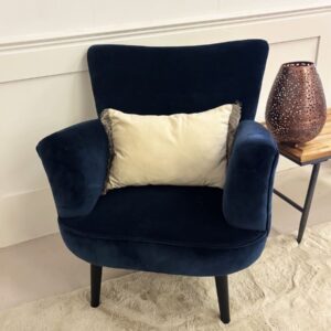 navy velvet armchair