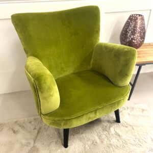 olive velvet armchair