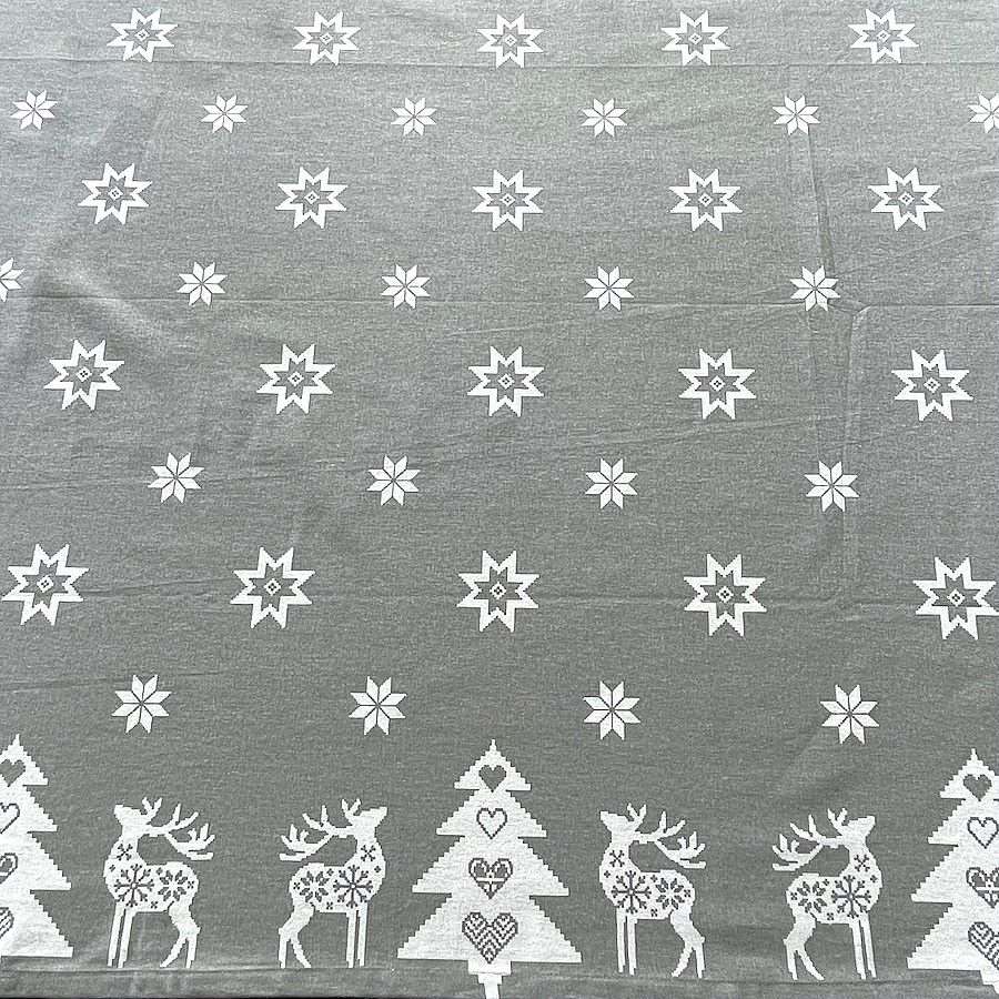 grey reindeer Christmas fabric